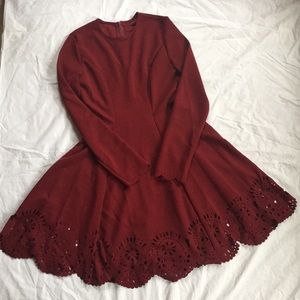 NWOT Burgundy Dress with Cutouts